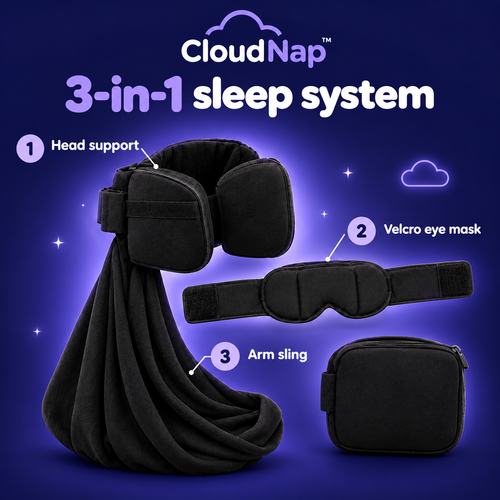 CloudNap™ 3-in-1 Travel Comfort.